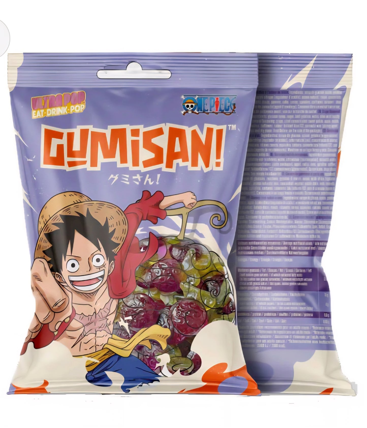 ULTRA POP GUMISAN Luffy, Fruchtgummi mit Traubengeschmack 180g