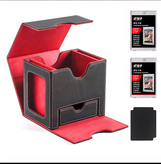 Kartendeckbox für MTG, Aufbewahrungsbox und 1 Würfeltablett, Organizer für TCG für one Piece & pokemon