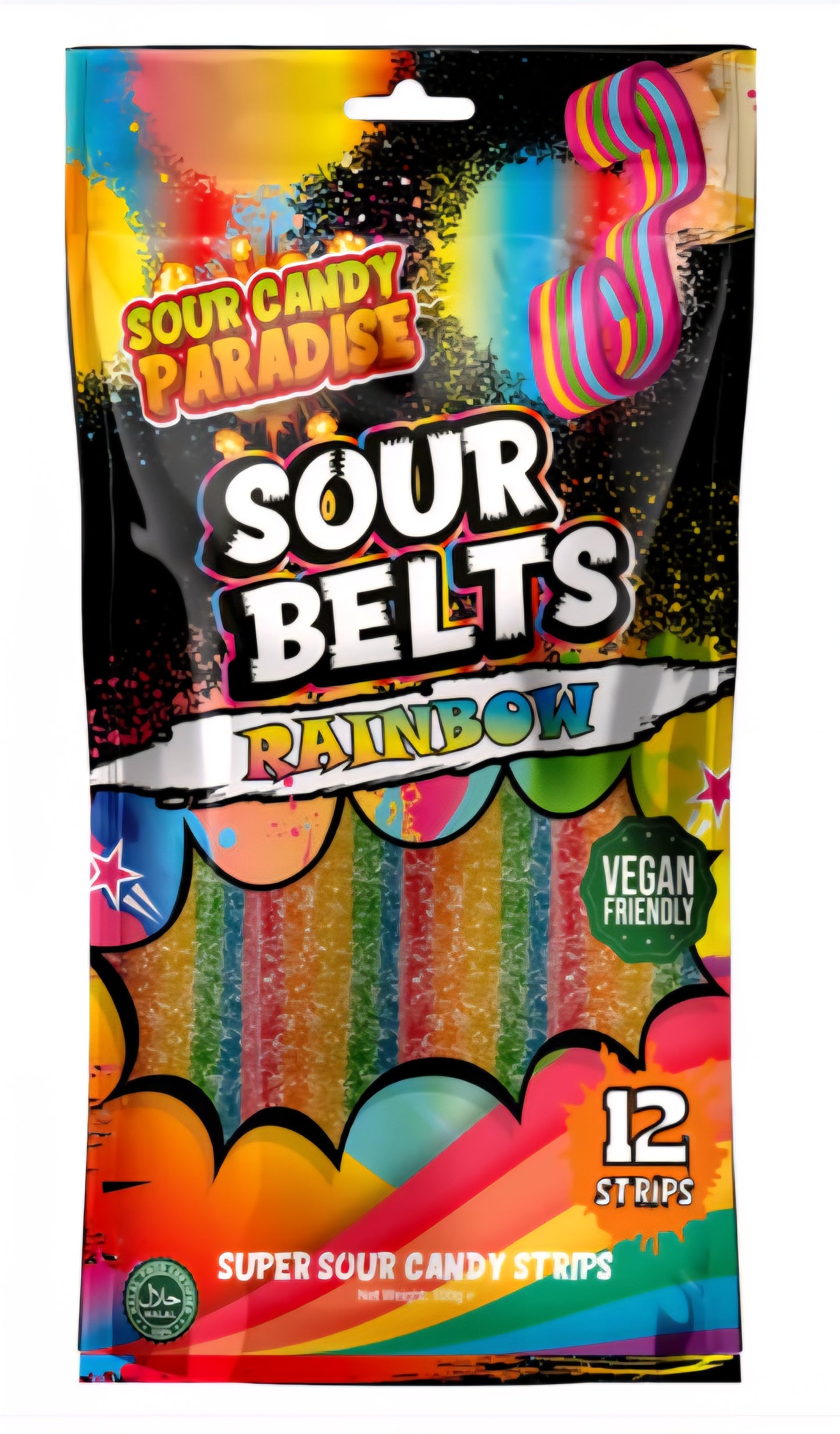 Sour Candy Paradise Sour Belts Rainbow 100g