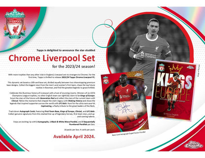 Topps FC Liverpool Chrome Hobby Box Booster 2023/24